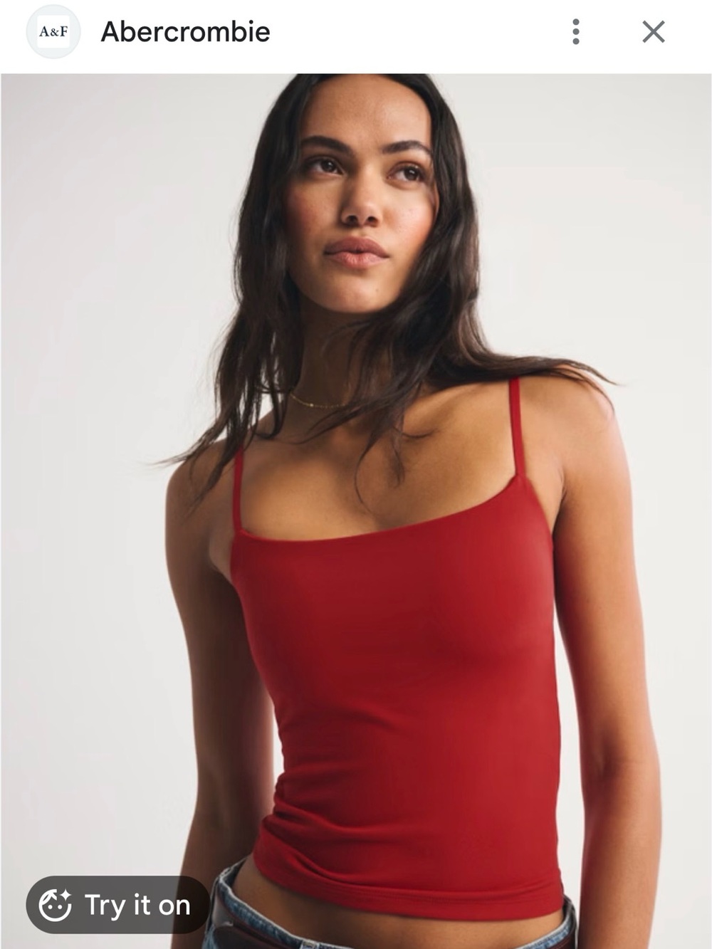 Abercrombie & Fitch Red Slim Spaghetti-Strap Camisole